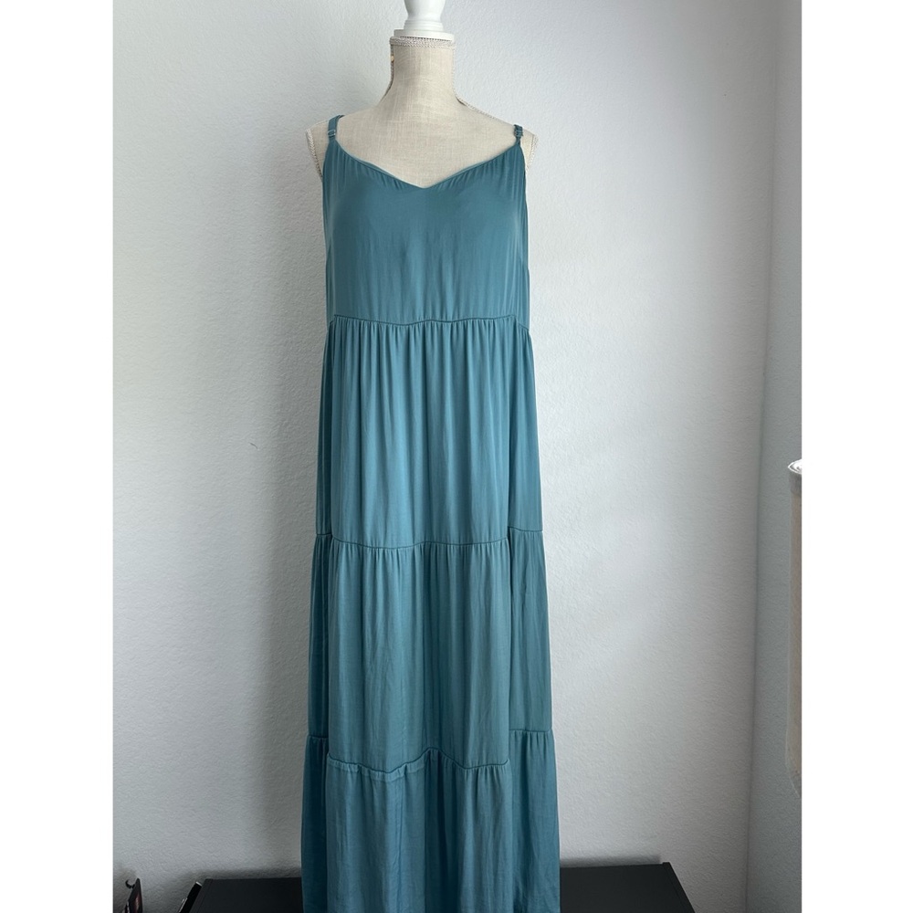Soma Wknd Tiered Satin Maxi Bra Dress 2X